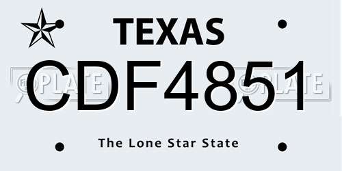 CDF4851 Texas License Plate