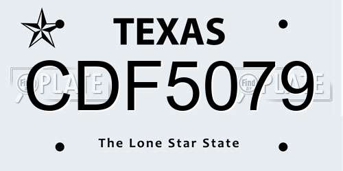 CDF5079 Texas License Plate