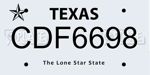 CDF6698 Texas License Plate