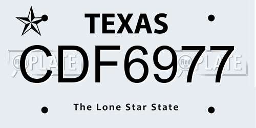 CDF6977 Texas License Plate