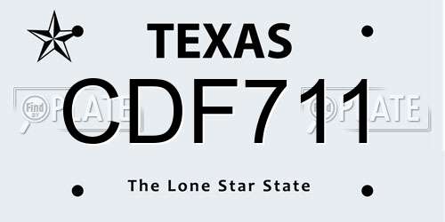 CDF711 Texas License Plate