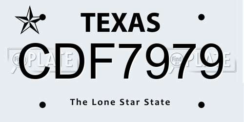 CDF7979 Texas License Plate