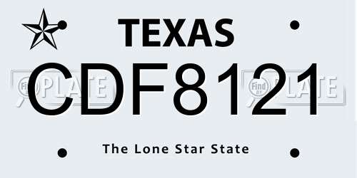 CDF8121 Texas License Plate