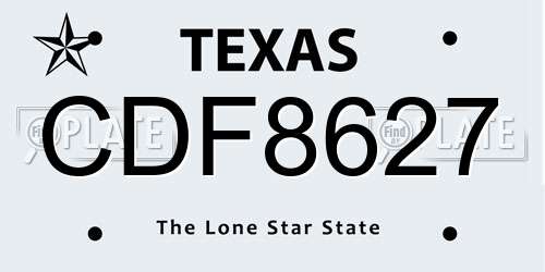 CDF8627 Texas License Plate