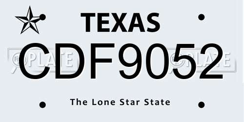 CDF9052 Texas License Plate