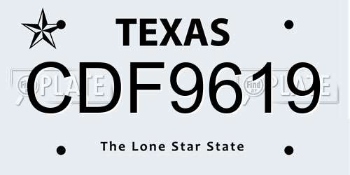 CDF9619 Texas License Plate
