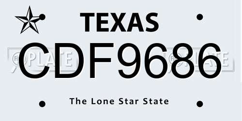 CDF9686 Texas License Plate