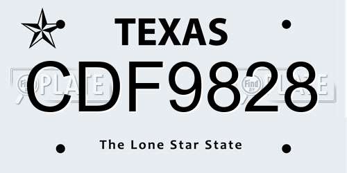CDF9828 Texas License Plate