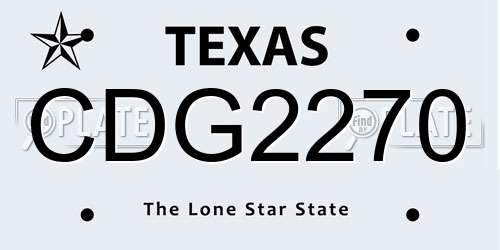 CDG2270 Texas License Plate