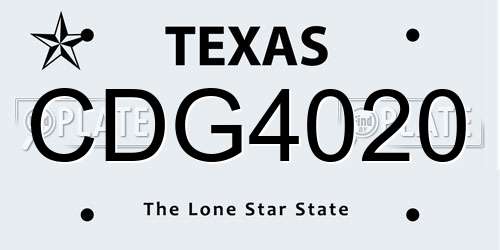 CDG4020 Texas License Plate