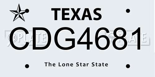 CDG4681 Texas License Plate
