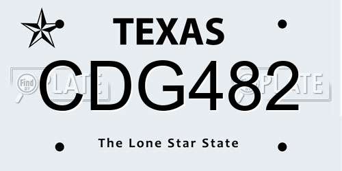 CDG482 Texas License Plate