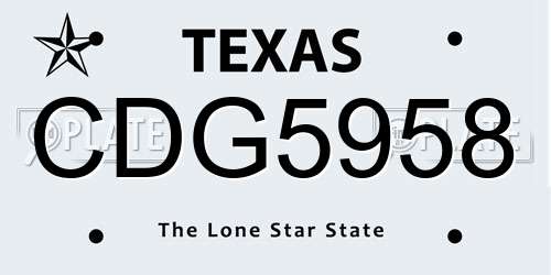 CDG5958 Texas License Plate