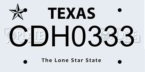 CDH0333 Texas License Plate