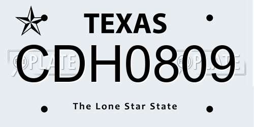 CDH0809 Texas License Plate