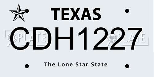 CDH1227 Texas License Plate