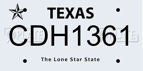 CDH1361 Texas License Plate