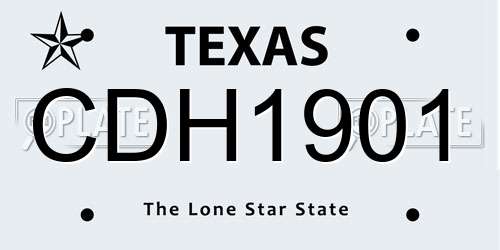 CDH1901 Texas License Plate