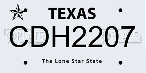 CDH2207 Texas License Plate
