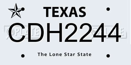 CDH2244 Texas License Plate