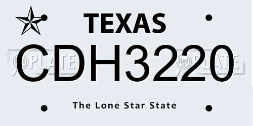 CDH3220 Texas License Plate