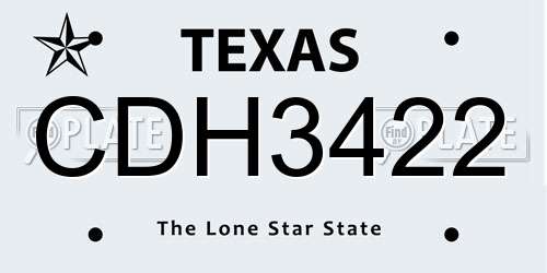 CDH3422 Texas License Plate