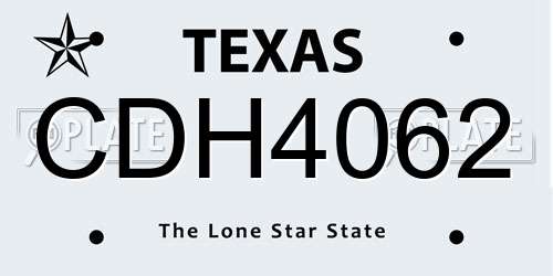 CDH4062 Texas License Plate