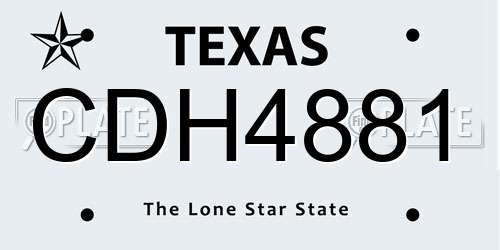 CDH4881 Texas License Plate