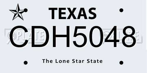 CDH5048 Texas License Plate