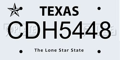 CDH5448 Texas License Plate