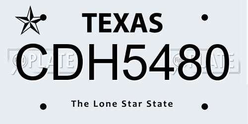 CDH5480 Texas License Plate