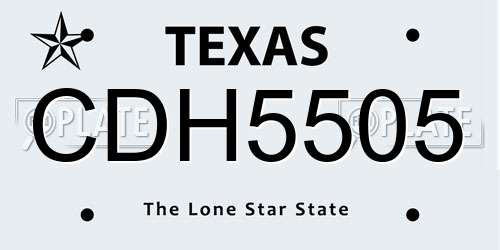 CDH5505 Texas License Plate