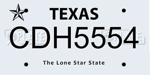 CDH5554 Texas License Plate