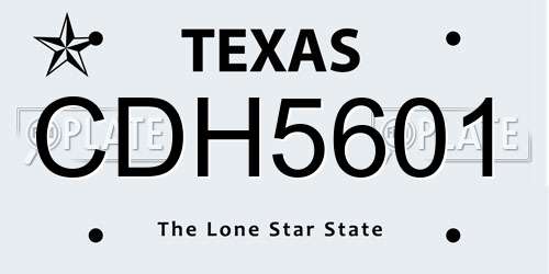 CDH5601 Texas License Plate