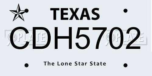 CDH5702 Texas License Plate