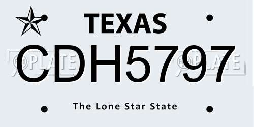 CDH5797 Texas License Plate