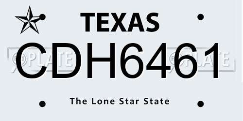 CDH6461 Texas License Plate