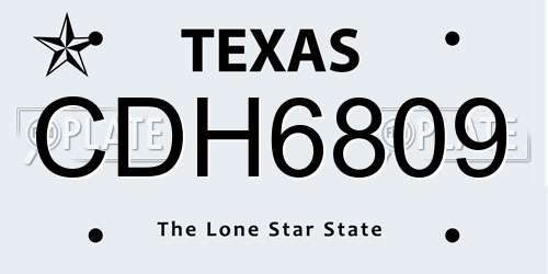 CDH6809 Texas License Plate