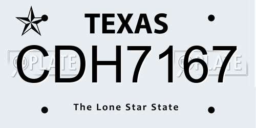 CDH7167 Texas License Plate