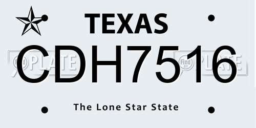 CDH7516 Texas License Plate