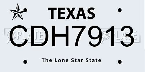 CDH7913 Texas License Plate