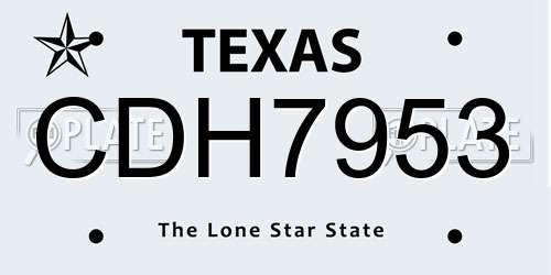 CDH7953 Texas License Plate
