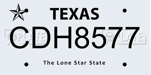 CDH8577 Texas License Plate