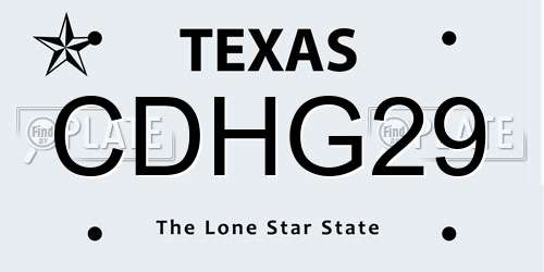 CDHG29 Texas License Plate