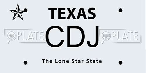 CDJ Texas License Plate