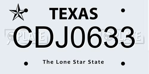 CDJ0633 Texas License Plate