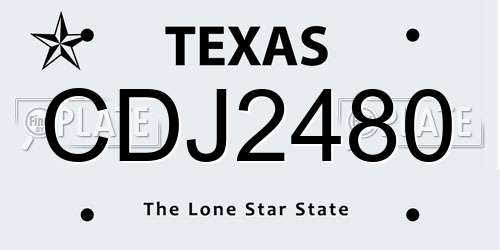CDJ2480 Texas License Plate