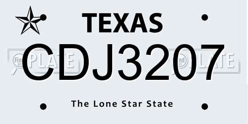 CDJ3207 Texas License Plate