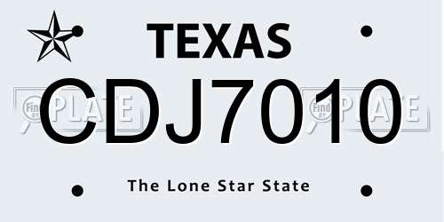 CDJ7010 Texas License Plate