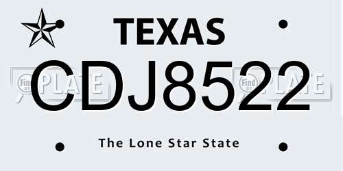 CDJ8522 Texas License Plate